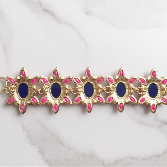 J. Crew Factory pink & blue statement bracelet - Picture 4 of 5